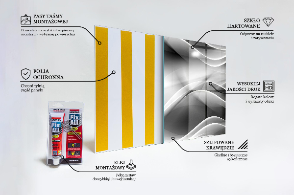 Kitchen wall panels Waves abstraction