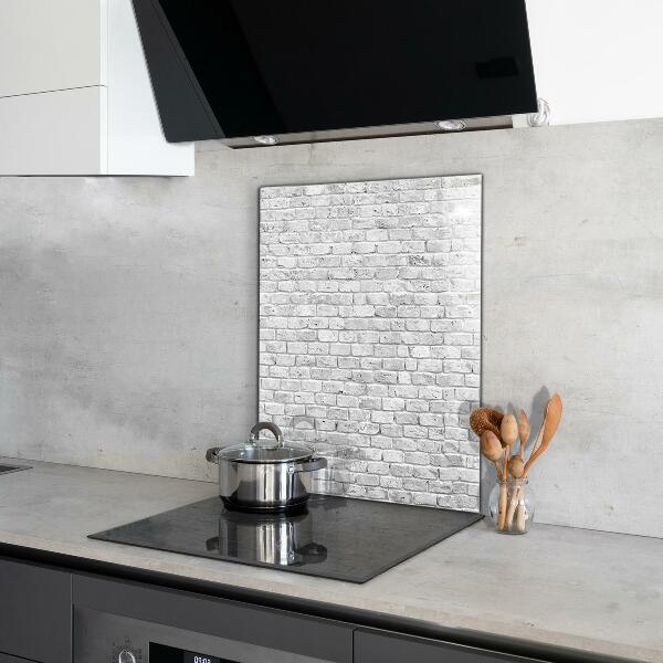 Oven splashback Gray brick natural stone