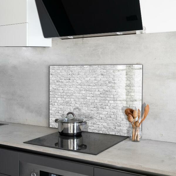 Oven splashback Gray brick natural stone