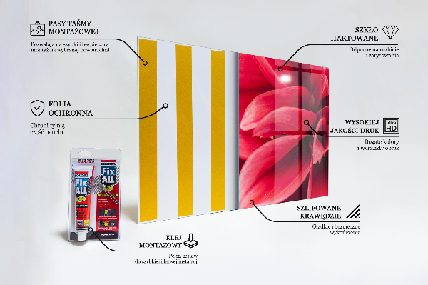 Kitchen glass panel Energetic flower power of nature