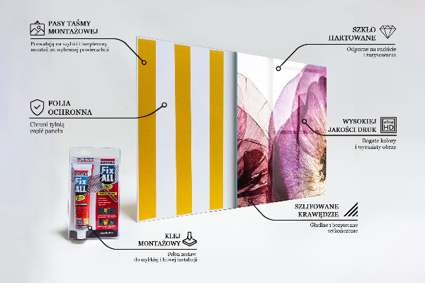 Kitchen glass panel Delicate flowers details