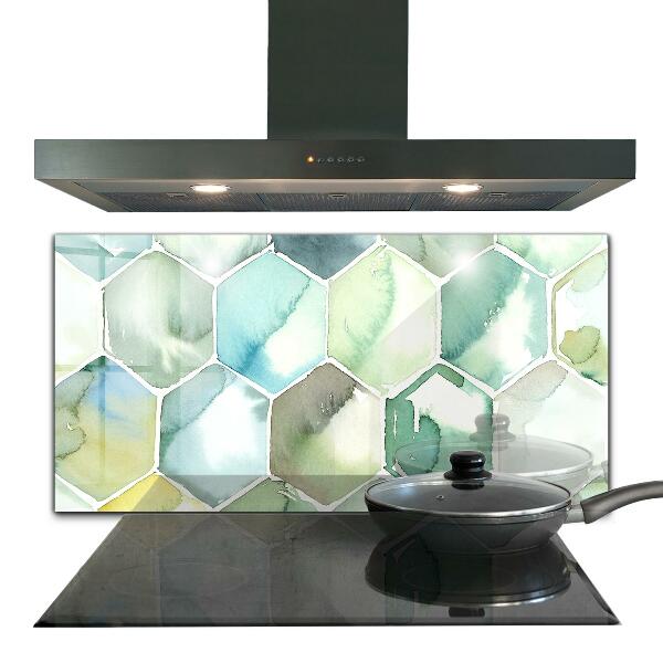 Hob splashback Watercolor geometric patterns