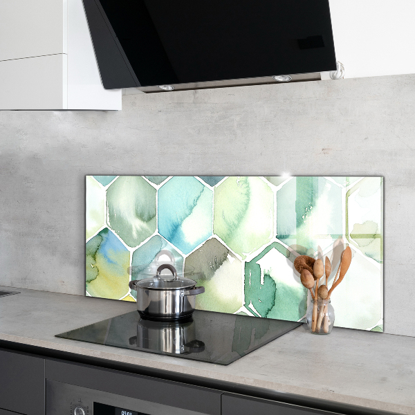 Hob splashback Watercolor geometric patterns