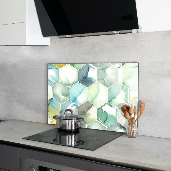 Hob splashback Watercolor geometric patterns