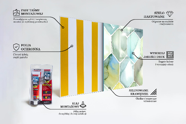 Hob splashback Watercolor geometric patterns