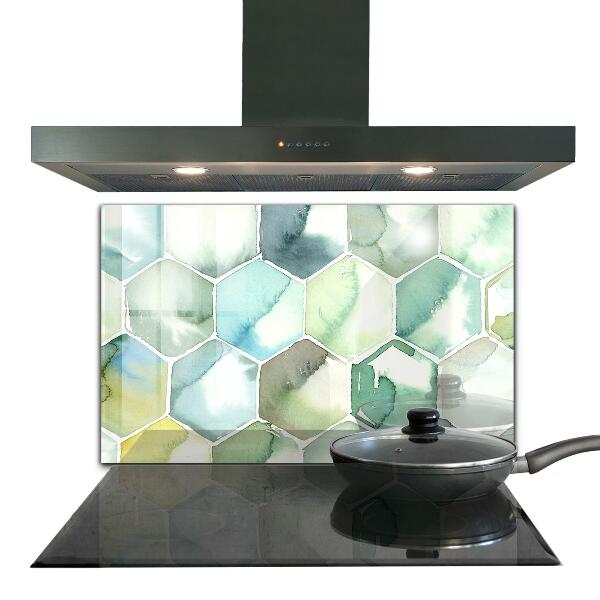 Hob splashback Watercolor geometric patterns