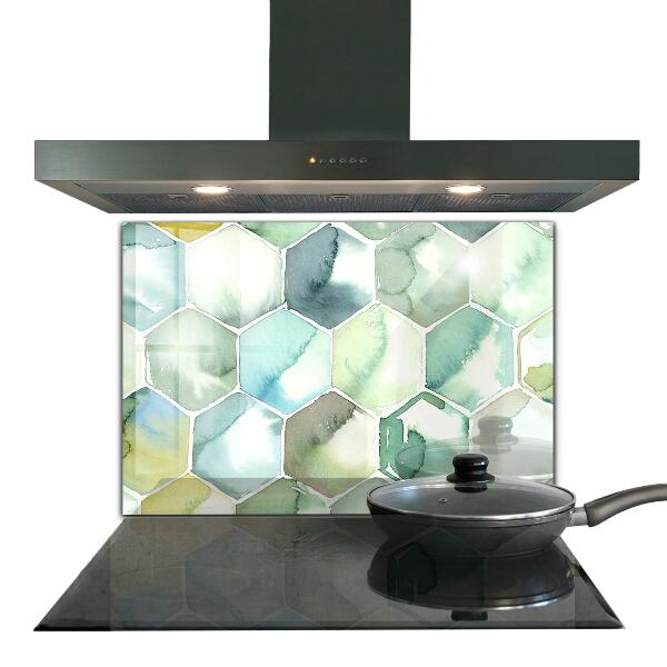 Hob splashback Watercolor geometric patterns