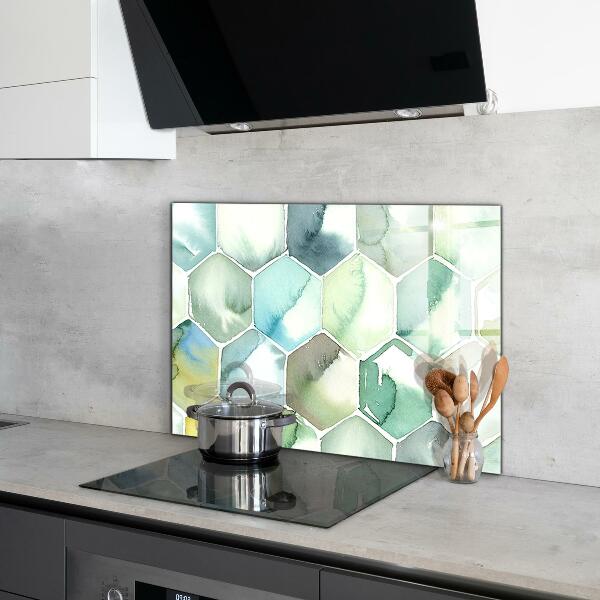 Hob splashback Watercolor geometric patterns