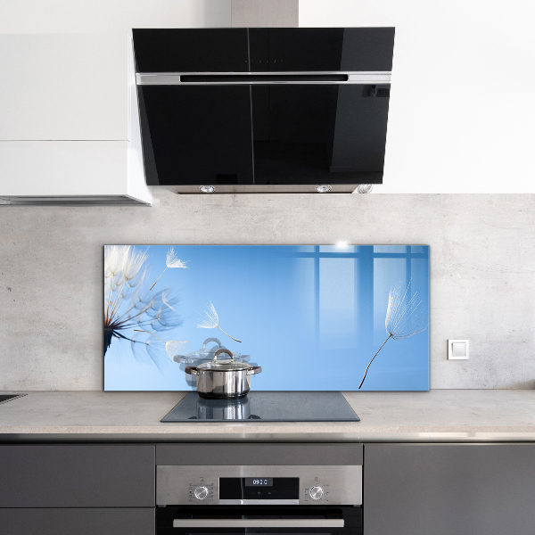 Kitchen glass panel Delicate dandelions
