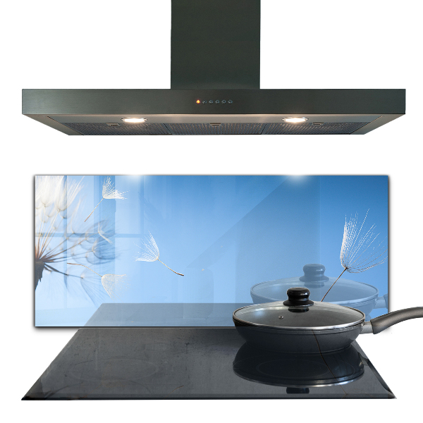 Kitchen glass panel Delicate dandelions