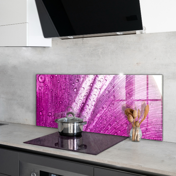 Kitchen glass panel Delicate pink leaf
