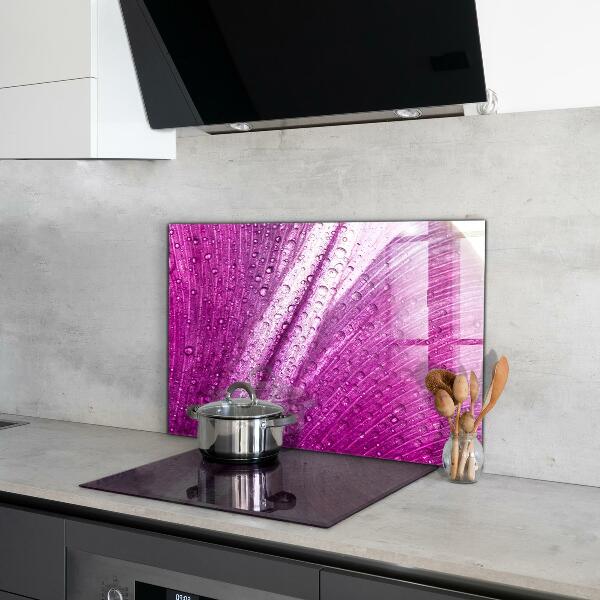 Kitchen glass panel Delicate pink leaf