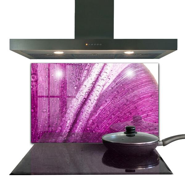 Kitchen glass panel Delicate pink leaf