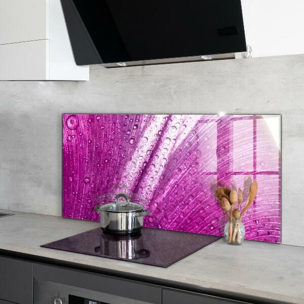 Kitchen glass panel Delicate pink leaf