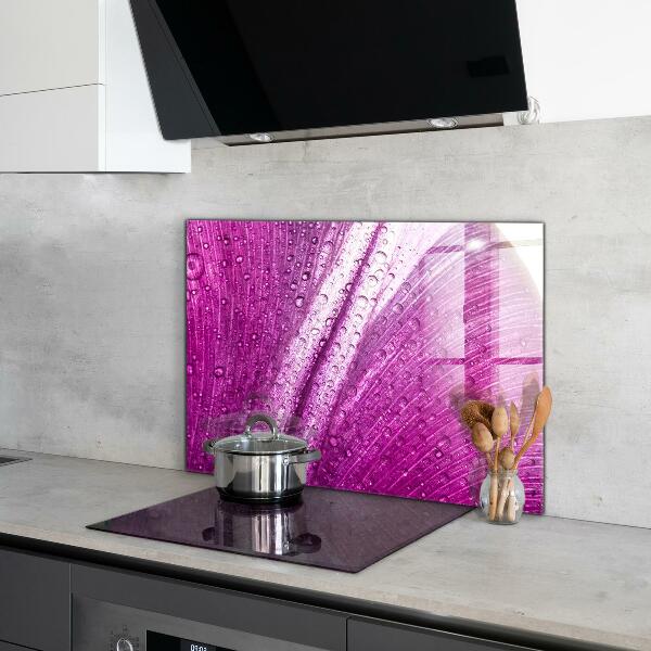 Kitchen glass panel Delicate pink leaf
