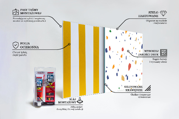 Kitchen glass panel Terrazzo terrazzo pebbles