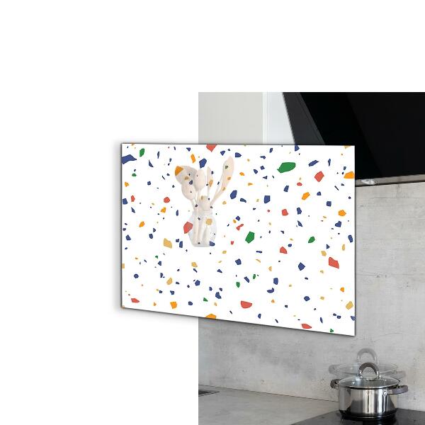 Kitchen glass panel Terrazzo terrazzo pebbles