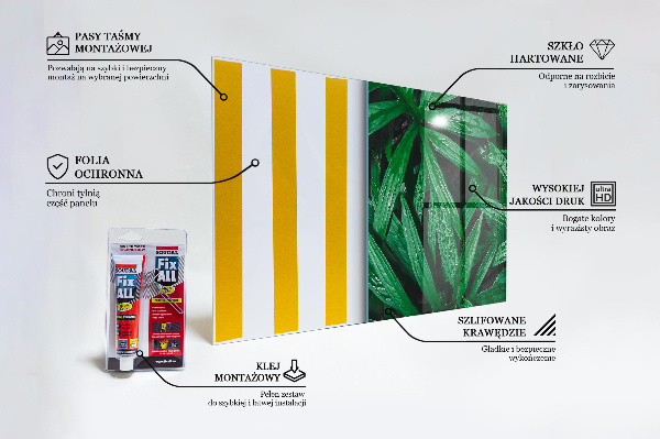 Kitchen glass panel Exotic jungle leaves