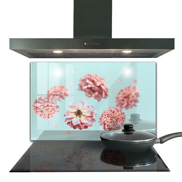 Kitchen glass panel Flowers aerial composition