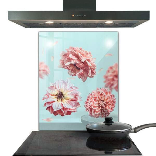 Kitchen glass panel Flowers aerial composition