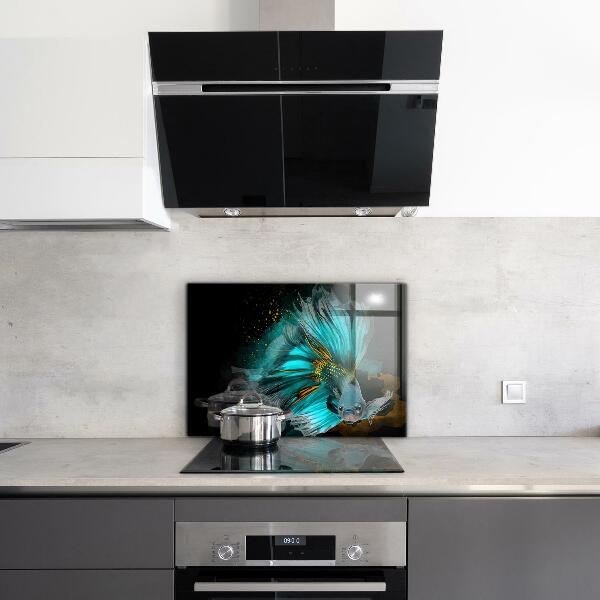 Kitchen wall panels Tropical fighting fish