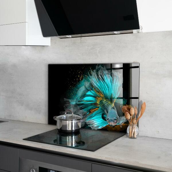 Kitchen wall panels Tropical fighting fish