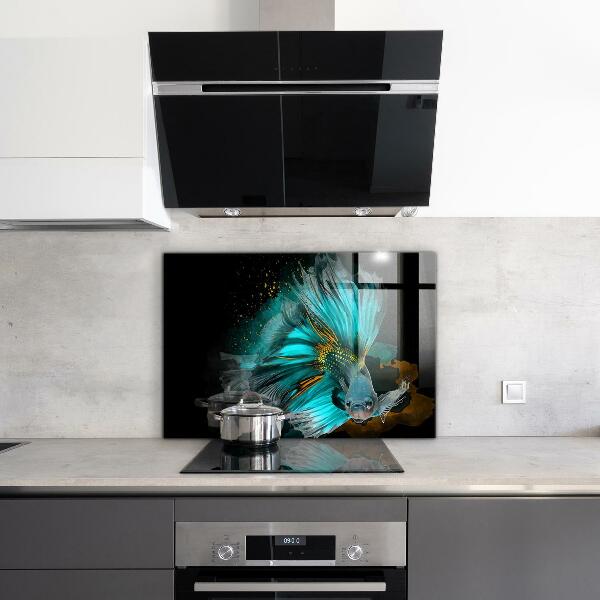 Kitchen wall panels Tropical fighting fish