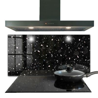 Kitchen glass panel Black marble terrazzo terazzo