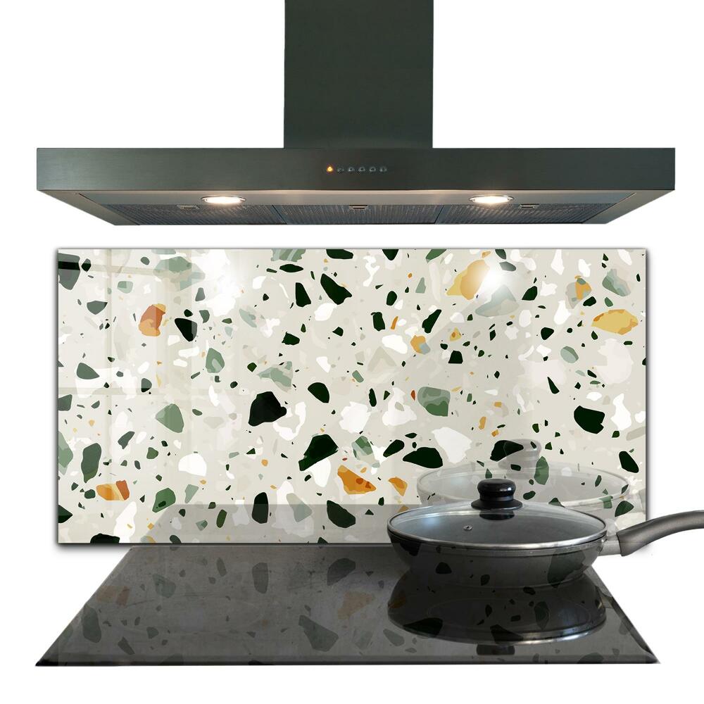 Kitchen glass panel Terrazzo natural stone