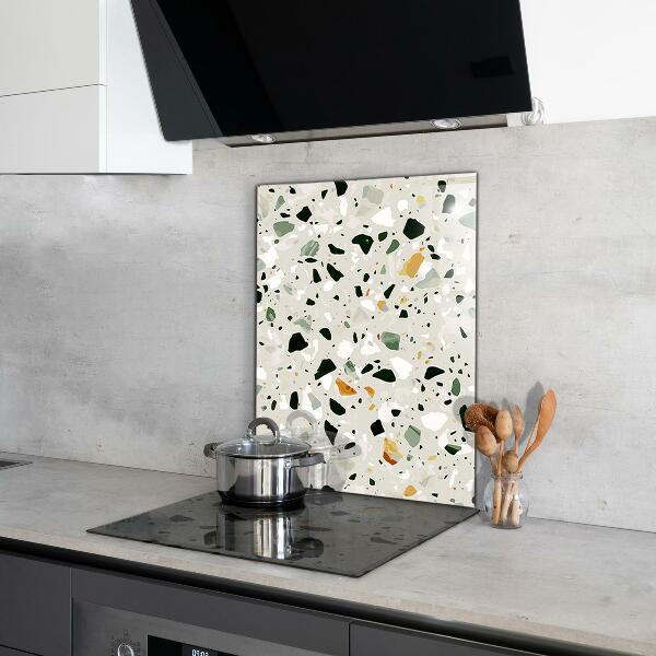 Kitchen glass panel Terrazzo natural stone