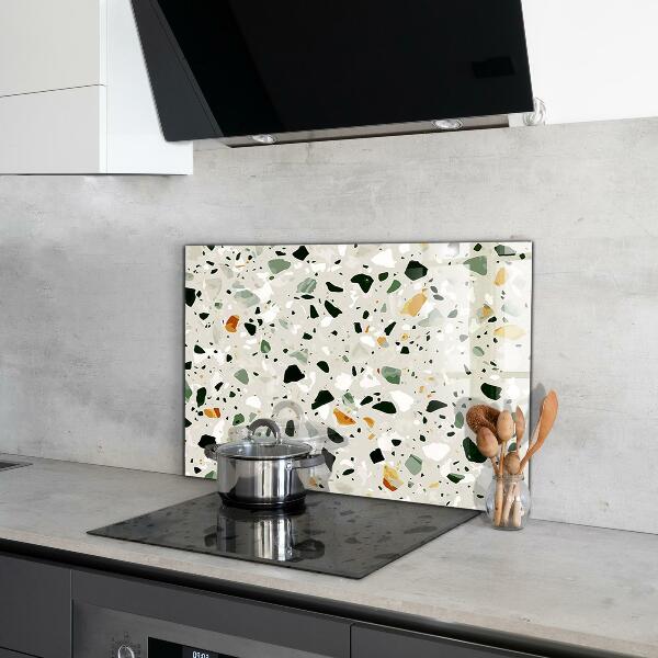 Kitchen glass panel Terrazzo natural stone