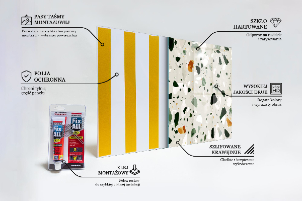 Kitchen glass panel Terrazzo natural stone