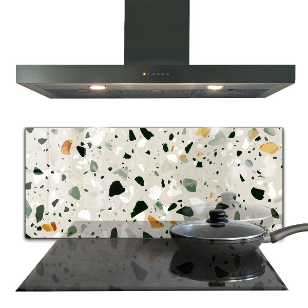 Kitchen glass panel Terrazzo natural stone