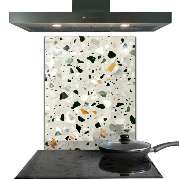 Kitchen glass panel Terrazzo natural stone