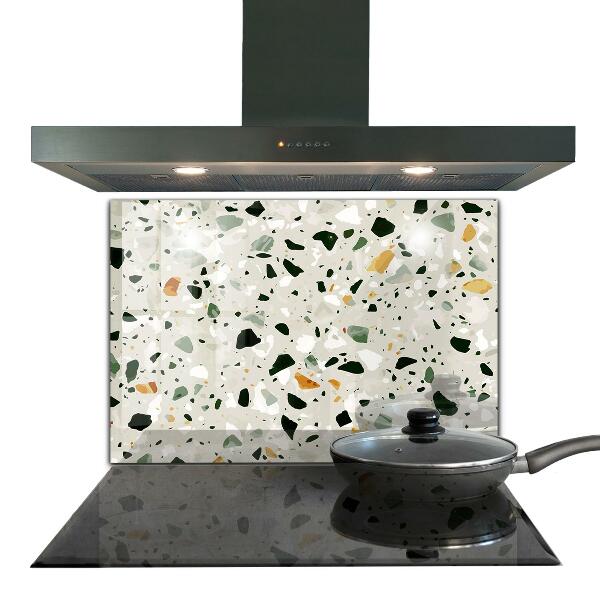 Kitchen glass panel Terrazzo natural stone