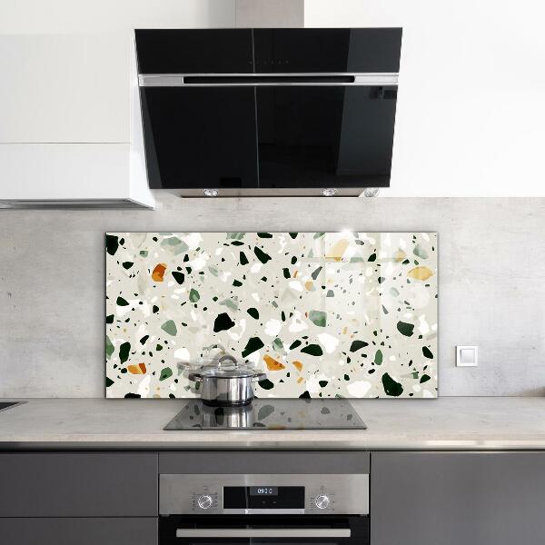 Kitchen glass panel Terrazzo natural stone