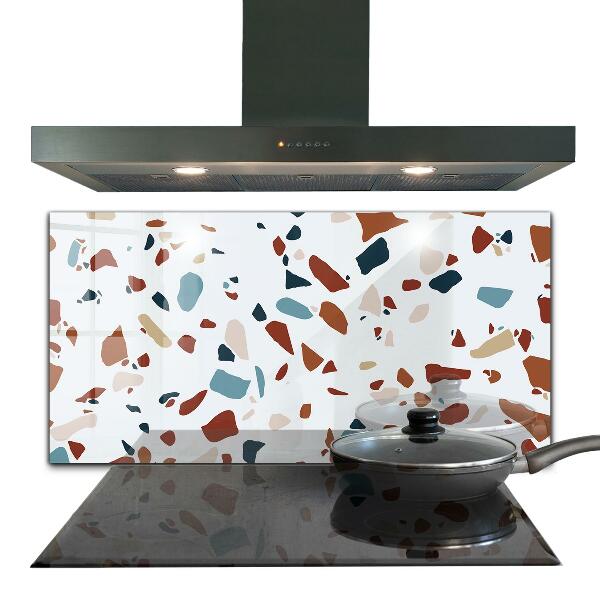 Kitchen glass panel Terrazzo stone