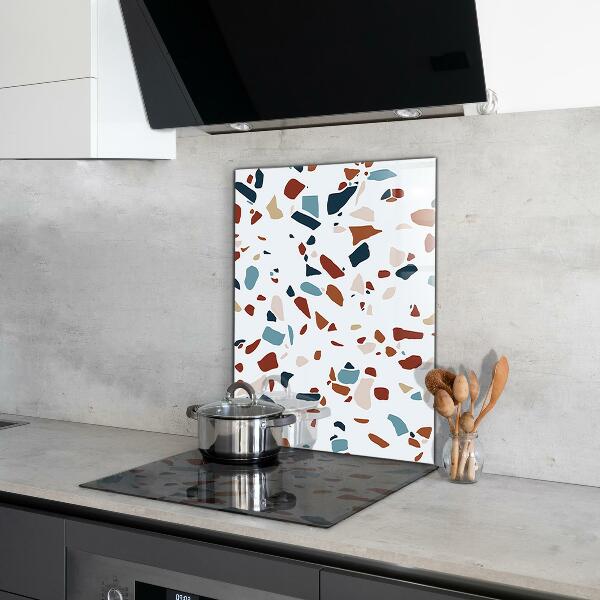Kitchen glass panel Terrazzo stone