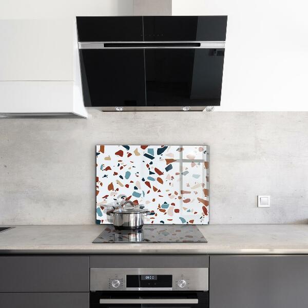 Kitchen glass panel Terrazzo stone