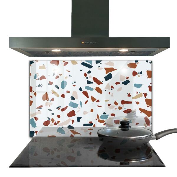 Kitchen glass panel Terrazzo stone