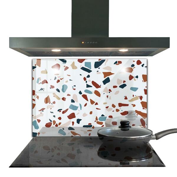 Kitchen glass panel Terrazzo stone
