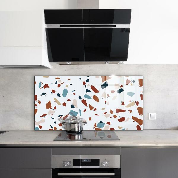 Kitchen glass panel Terrazzo stone
