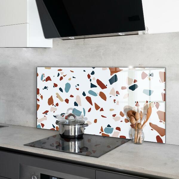 Kitchen glass panel Terrazzo stone