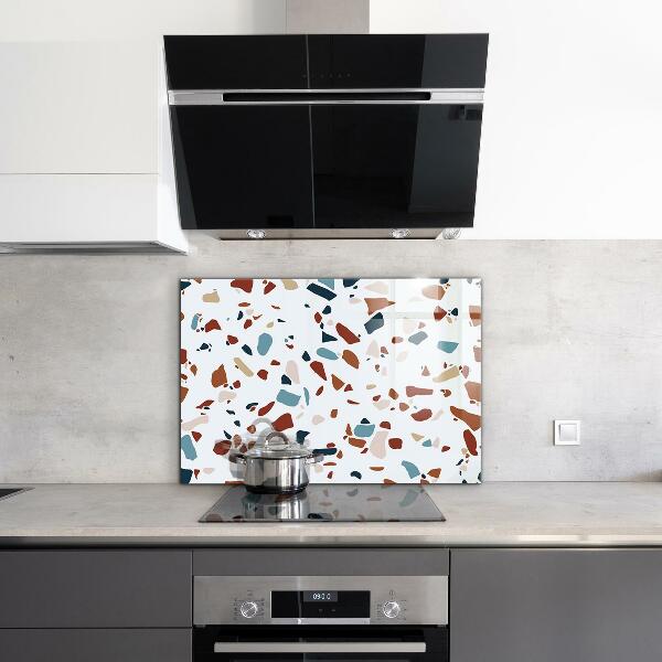 Kitchen glass panel Terrazzo stone