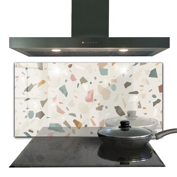 Kitchen glass panel Beige terrazzo terrazzo