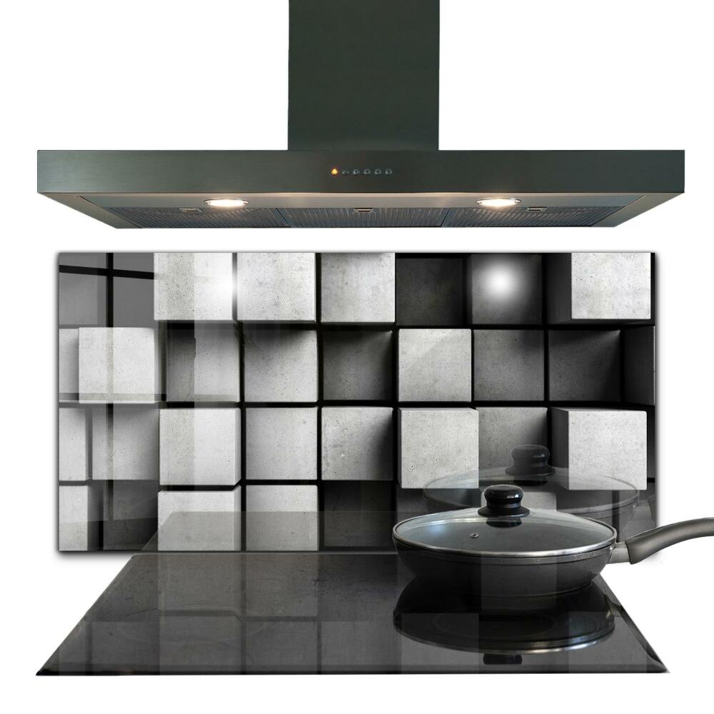 Hob splashback Monochrome cubes