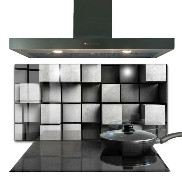 Hob splashback Monochrome cubes