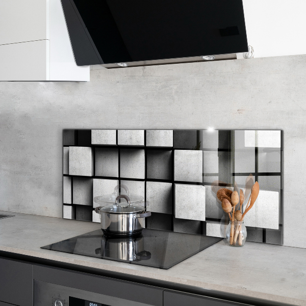 Hob splashback Monochrome cubes