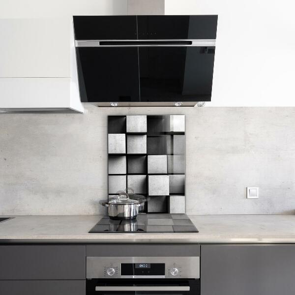Hob splashback Monochrome cubes