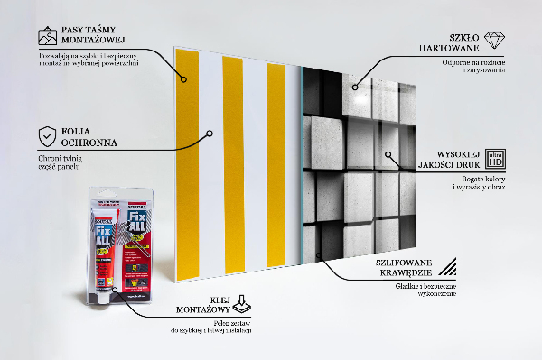 Hob splashback Monochrome cubes